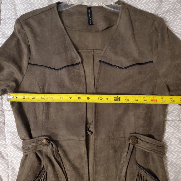 Womens Vocal Western Army Green Duster Jacket sz M - Picture 5 of 10